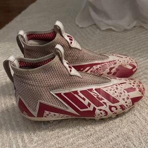 Adidas Red and White Soccer Cleats